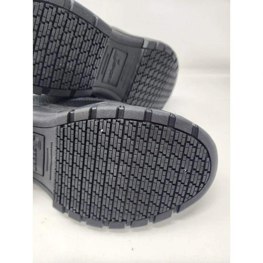 S Sport by Skechers Mens Elton Steel Toe Work Boots Black Faux Leather Size 9.5